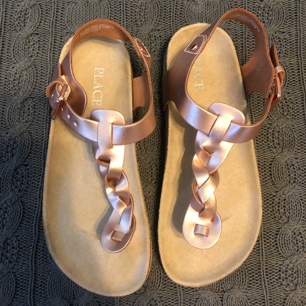Girls sandals. Rose gold, size 2.